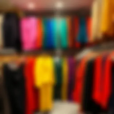 Diverse color palette of formal wear in a store