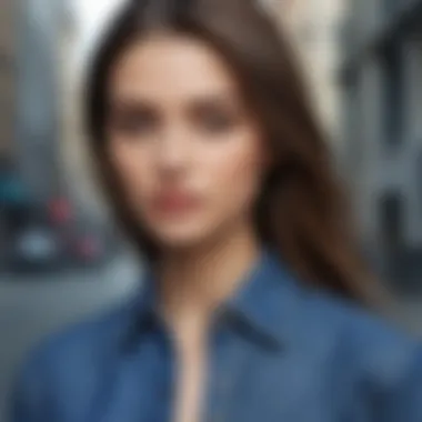 Chic Denim Shirt Style Elegant denim shirt styled with a chic outfit