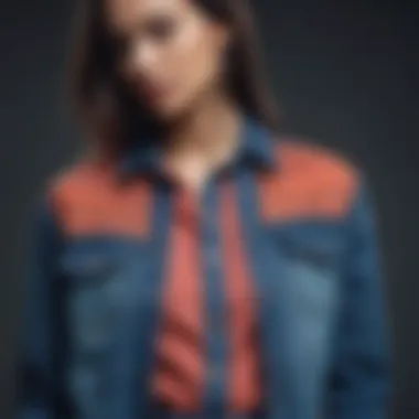 Vibrant Modern Denim Modern denim shirt showcasing vibrant colors