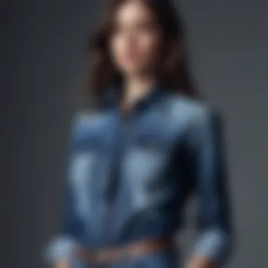 Layered Denim Ensemble Stylish layered denim shirt ensemble