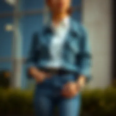 Classic and Trendy Denim Outfit Elegant pairing of a classic shirt with trendy denim
