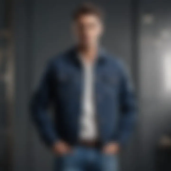 A smart casual outfit featuring a stylish jacket and jeans.