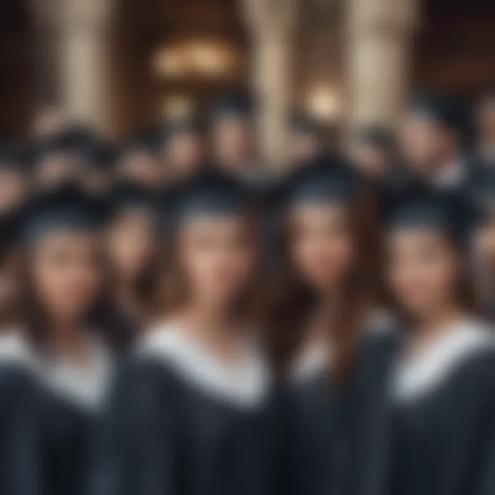 Group of stylish graduates in various dress styles