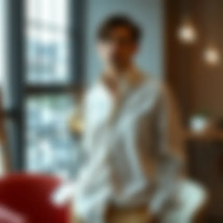 A casual shirt displayed in a modern setting
