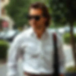 A classic dress shirt elegantly styled with accessories