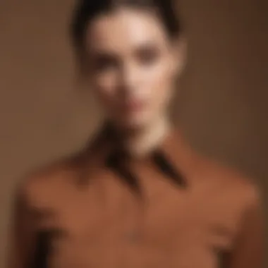 Fashion Ensemble Highlighting Brown Shirt Fashion ensemble featuring a brown shirt
