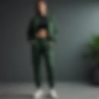 A stylish outfit combination featuring dark green joggers