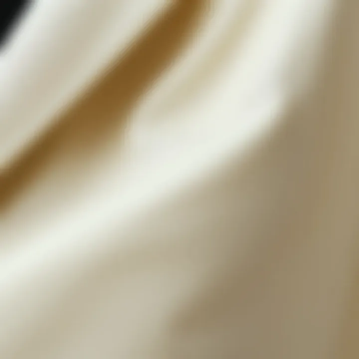 Close-up of fabric texture of a cream suit