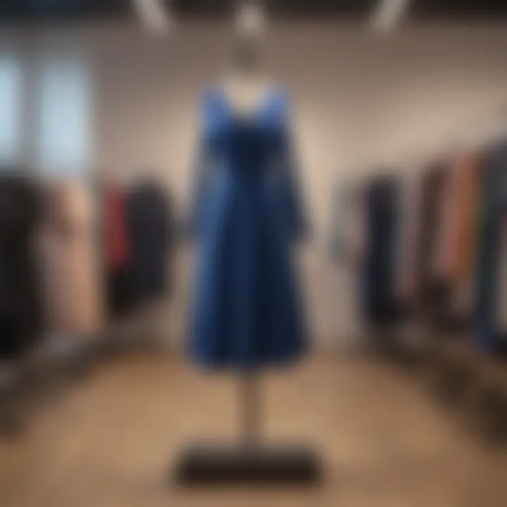 Fashionable graduation dress display on a mannequin