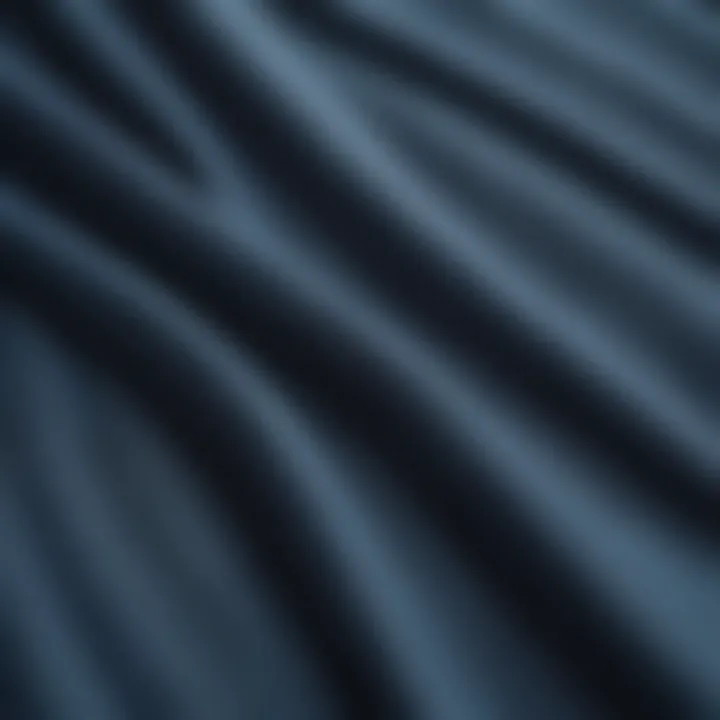 Close-up of fabric texture of blue seasonal coat