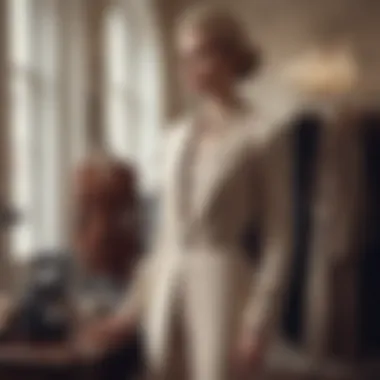 Showcasing Timeless Elegance Elegant classic outfit displayed on a mannequin in a boutique setting.