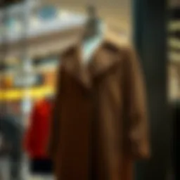 Chic oversized coat displayed elegantly on a mannequin