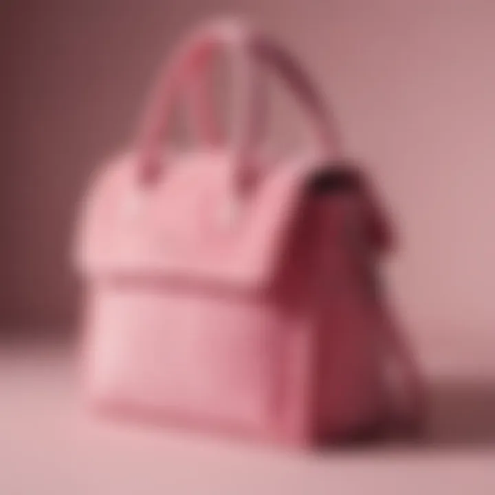 Pink plush bag used in everyday life