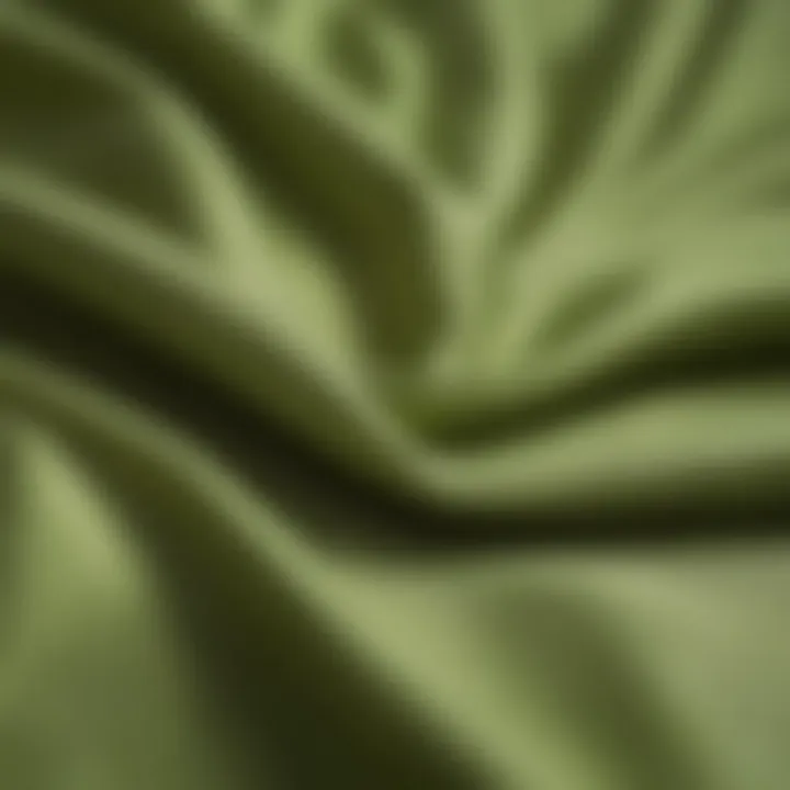 Detail of fabric texture showcasing pistachio green color