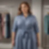 Stylish plus size shirt dress on a mannequin