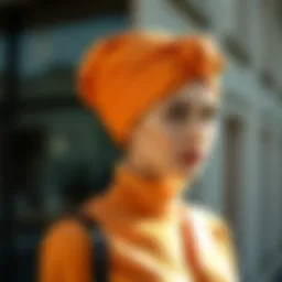 Elegant simple turban style showcasing modern aesthetics.