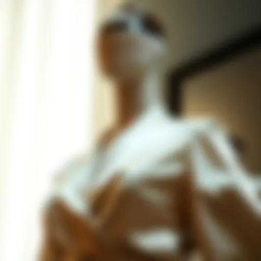 Elegant satin ensemble displayed on a mannequin