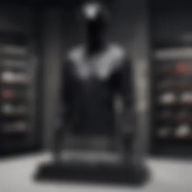 Elegant Display of Black Sporty Ferace Elegant black sporty ferace displayed on a mannequin