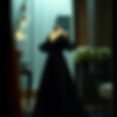 Timeless Elegance of Black Modest Evening Dress Elegant black modest evening dress on display