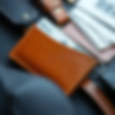 Integrating Style with Functionality Stylish leather cardholder displayed with business cards