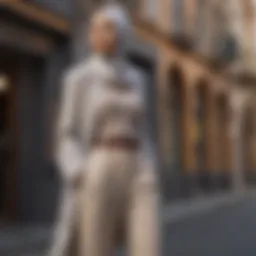 Elegant hijab outfit featuring stylish trousers