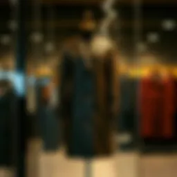 A classic long leather coat displayed on a mannequin
