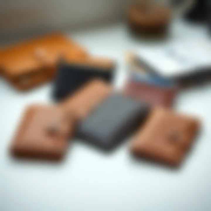 Variety of leather cardholders in different colors and styles