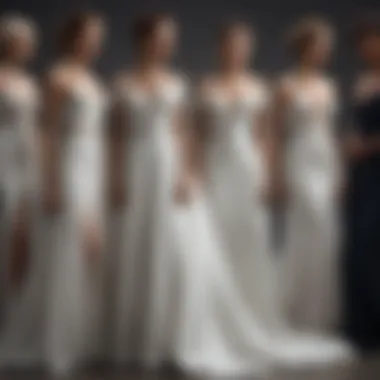 A variety of bridal gown silhouettes